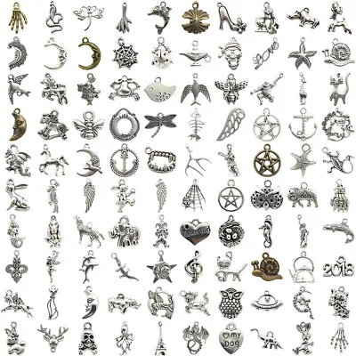 Antique Silver Charms Pendants For Jewelry Making Earring Necklace Bracelet • $2.19