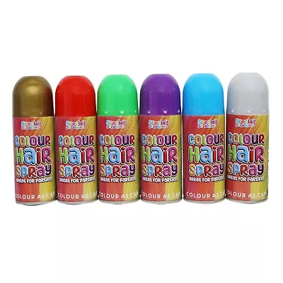 6 X Temporary Colour Hair Spray Wash Out Party Fancy Dress Up Hairspray 200ml Ca • £12.95