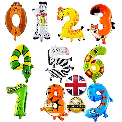 £1.49 • Buy ANIMAL PRINT NUMBER FOIL BALLOONS 16  Inch FOIL BIRTHDAY AGE Number Baloon New 