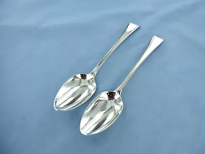 An Antique Pair Of Sterling Silver Old English Soup Spoonslondon 1809. • £115