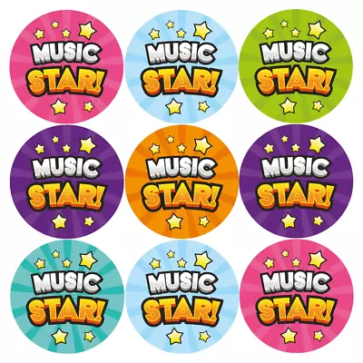 144 Music Star Reward Stickers For School Teachers Children (30mm) • £2.98