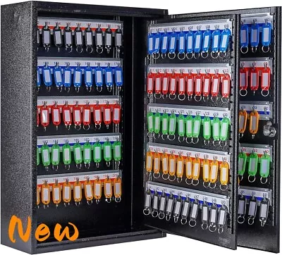 Key Box Wall Mount 200 Position Metal Valet Key Cabinet Lock Box With Key Tags • $120.99