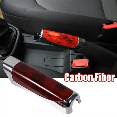 Universal Red Carbon Fiber Hand Brake Protector Decoration Cover Car Accessories • $7.29