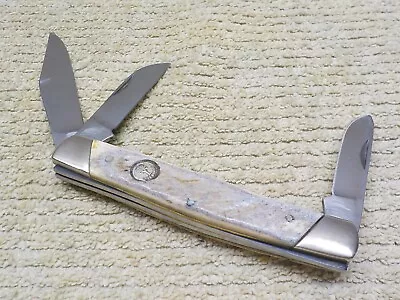 Vintage BOKER U.S.A. TREE BRAND Three  Blade Folding Large STOCKMAN Knife • $89.99