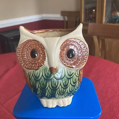Vintage MCM Ceramic Owl Planter  Approx. 5 Inches • $12.18