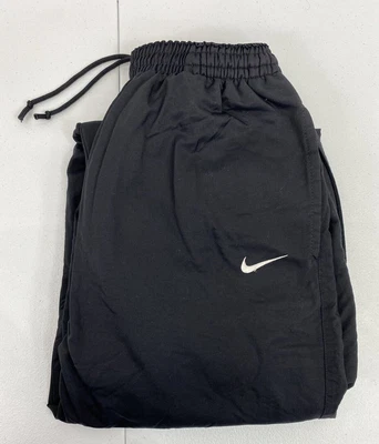 $23.50 • Buy Nike Jogger Track Pants Lined Adult Size Large Black Ankle Zipper Drawstring Men