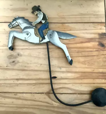 Metal Cowboy Weighed Weather Vane ? Moving Horse & Rider Naive Style Metal Work • £14