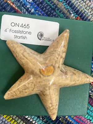 4  Fossilstone Marble Starfish Ornament Gift Nautical Beach Seaside • £8.99