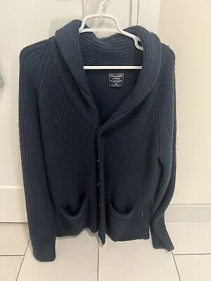 Abercrombie & Fitch Men Shawl Collar Navy Cardigan Size M • $28