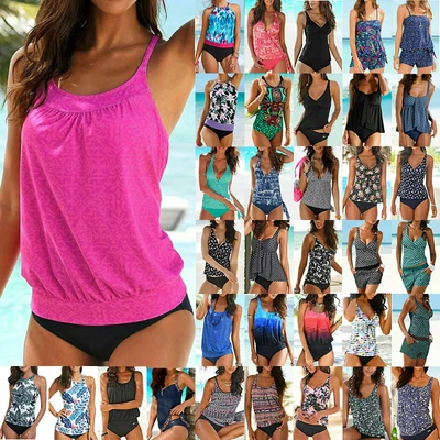 $27.19 • Buy Womans Padded Tankini Bikini Set Summer Beach Bathers Swimwear Swimming Clothes'