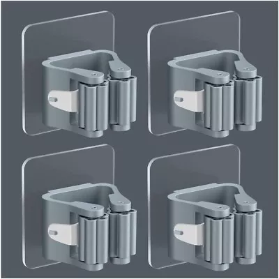 Broom Holder Wall Mount Garden Tools Organizer Wall Mounted Mop Hangers 4 PCS • £8.99