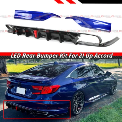 $285.99 • Buy For 18-22 Accord Yofer V2 Led Rear Diffuser+ Still Night Pearl Corner Apron Spat