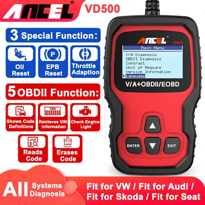 ANCEL VD500 Fit For VAG OBD2 Scanner SRS ABS EPB Oil Diagnostic Tool Code Reader • $42.99
