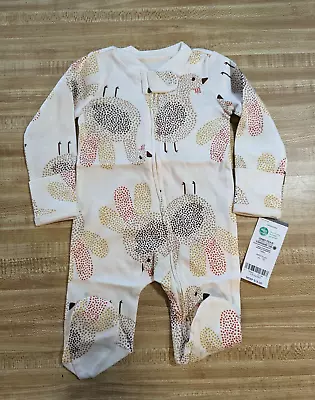 Carter's Baby Unisex Size Newborn 100% Cotton Ivory Thanksgiving Pajamas • $9.79