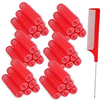 36 Pieces Self Grip Small Hair Curlers Self Grip 0.6x2.4 Inch (Pack Of 36) Red • $23.48