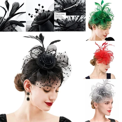 £6.66 • Buy UK Feather Hair Fascinator Alice Headband Clip Ladies Wedding Royal Ascot Races