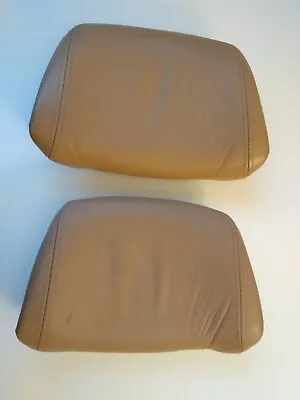 Set Of 2 Volvo 740  Tan Leather Headrest Pad • $38.95