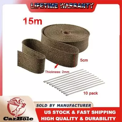 Fiberglass 2  X 50' Header Manifold Exhaust Pipe Wrap High Temperature Heat Roll • $22.59