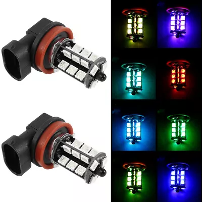 2Pcs 27 LED Car Fog Lights H8/H11 RGB  Front Fog Light Bulbs Headlight  DsHlN • $22.99