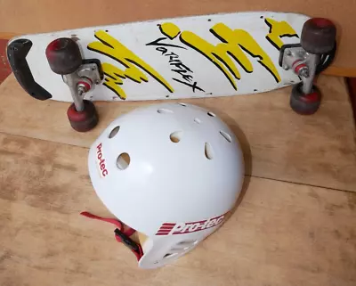 Vintage Variflex Skateboard Skate Deck 1980s Pro-tec Helmet 80s Wall Art • $100