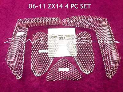 $49.94 • Buy 2010 Kawasaki Zx 14 Ninja Chrome Fairing & Nose Grills Screens Vents Mesh Grates