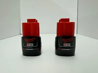 Two Pack Milwaukee M12 REDLITHIUM CP 2.0 Battery 48-11-2420 NEW (2 PACK) • $49.99