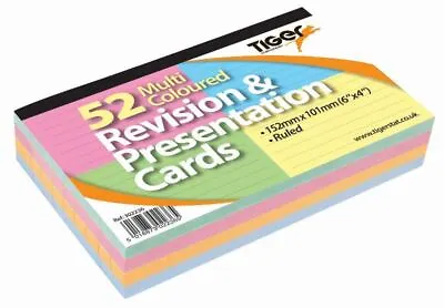 52 Colour Record Cards Ruled Lined Revision Flash Index School Office Note Book  • £2.99
