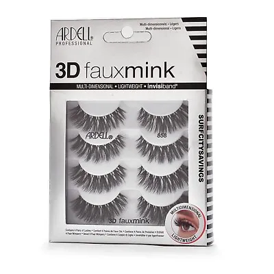 Ardell 3D Faux Mink Lashes 858 4 Pairs NEW FAST SHIPPING • $13.95