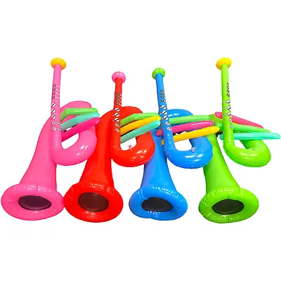 £4.69 • Buy Inflatable Toy Music Trumpet Cornet Photobooth Party Fun Red Green Pink Blue UK 