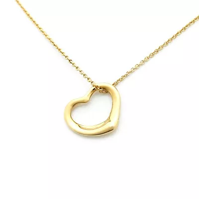 Tiffany & Co. Open Heart Necklace Elsa Peretti K18Yg Yellow Gold • $524