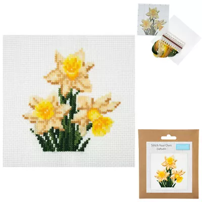 Daffodils | Complete Mini Cross Stitch Kit | 13x13cm • £3.76