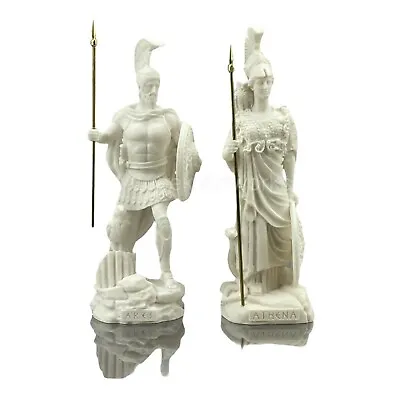 Set God Ares & Goddess Athena Greek Roman Statue Sculpture Figurines Cast Marble • $72.85