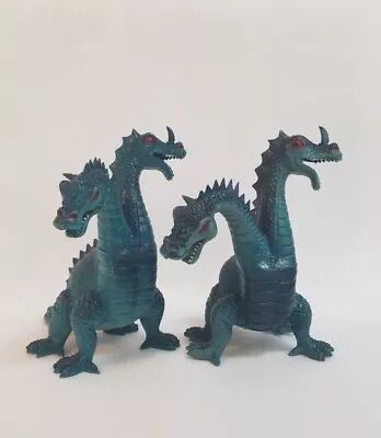 Vintage Imperial Toys Two Headed Dragon Monster Teal/Seafoam 1983 Lot Of (2) • $45