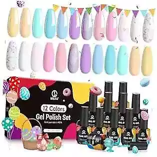  Pastel Gel Nail Polish Set 12 Colors Spring Macarons 1A-D Pastel Haven • $18.95