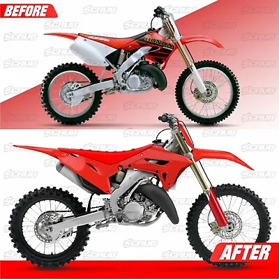 Honda 2000-2001 CR125R CR250R | New Polisport CR Restyle Plastic Kit 2023 Red • $219.90