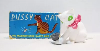 PUSSY CAT VINTAGE MAGNETIC CAT & MOUSE TOY From WEST GERMANY W/ BOX MAGNETO • $24.99