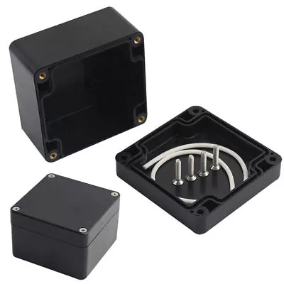 ABS Black Plastic Electronics Project Box Enclosure Hobby Case W/ Fixing Screws • £4.64