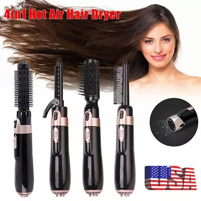 US Hair Blow Dryer Volumizer Straightener Curler Comb Hot Air Brush 4 In 1 NEW • $13.99