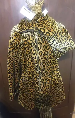 Vtg Coat Leopard Nwt! LOROVI Faux Fur  Size Medium Large Wow! • $92.65