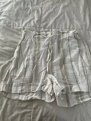 Madewell Linen Shorts Striped White X Small • $4