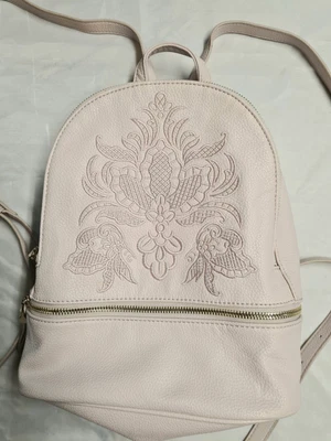 $16.43 • Buy Forever New Pale Pink Back Pack Bag With Embroidered Detail Multi Pocketed