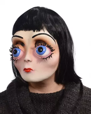 Big Eyes Overhead Beautiful Doll Mask Animae Woman Haunted Costume Natural Latex • $79.80