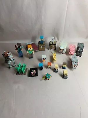 Minecraft Lot Of 22 Pieces Figures Animals Miniatures Horse Cow Sheep Cheetah • $9.95