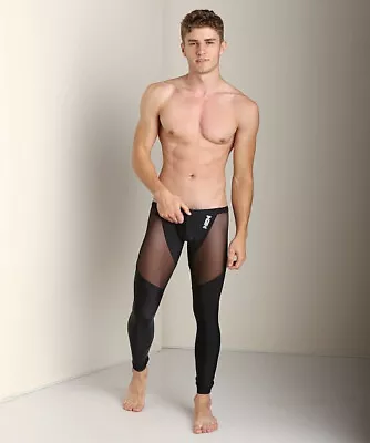 N2N Bodywear Tights Men's Sexy Size M Black Tights Sheer Skin Runner Black Lnwot • $37.97