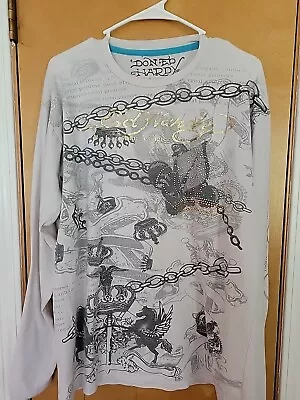 Ed Hardy Shirt Mens Large  Long Sleeve Christian Audigier Y2K Graphic  • $23.99