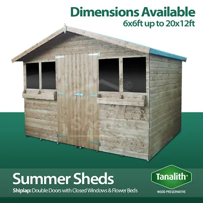 Pressure Treated Tanalised Summer Shed Garden Summer House T&G Apex  • £1853.74