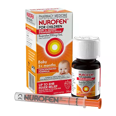 $24.95 • Buy Nurofen Children Ibuprofen 3+Months Concentrate Strawberry Fever Relief 50ml