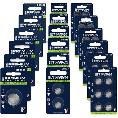 Premium Batteries 3V Child Safe Lithium Coin Cell Batteries (1 2 & 6 Count) • £4.78