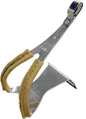 MKS Toe Clips With Leather Steel - Large - Pair • $23.38