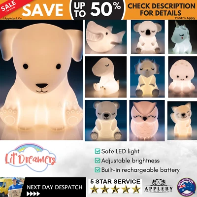$39.74 • Buy Kids Lamp Night Light Bedside Desk Touch Lampshade Unicorn Koala T-Rex Bed Side